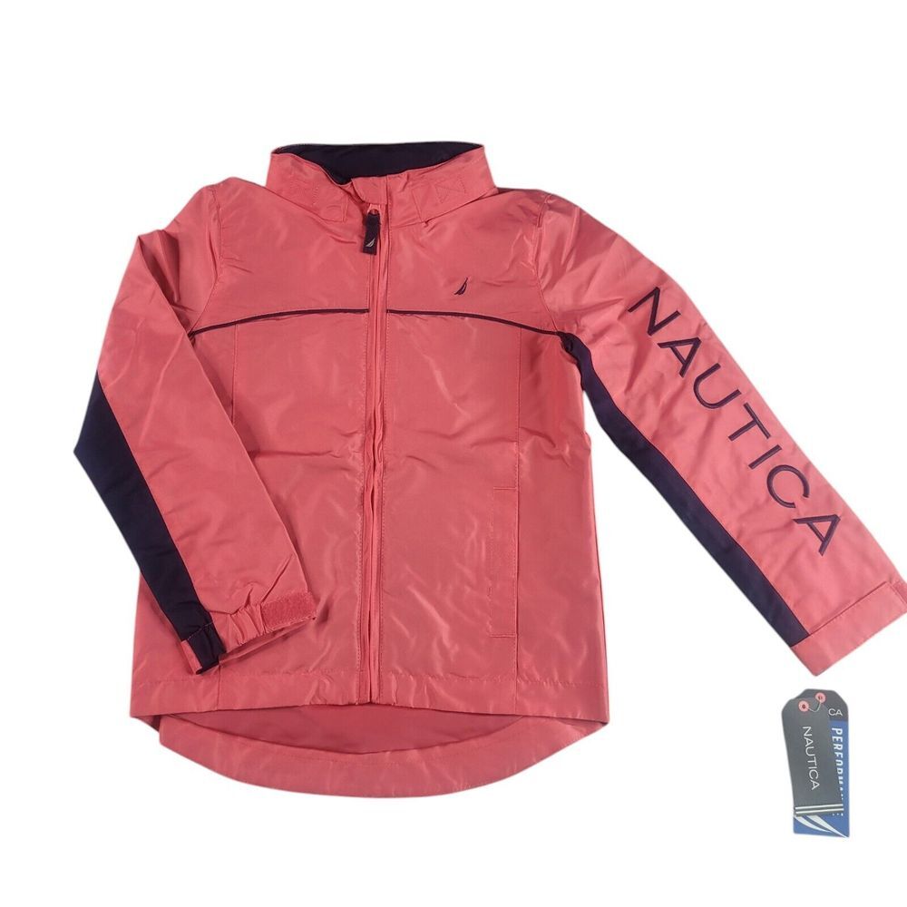 Nautica Performance Jacket/Windbreaker‎ Hooded Girls Size 6 Pink New With Tags